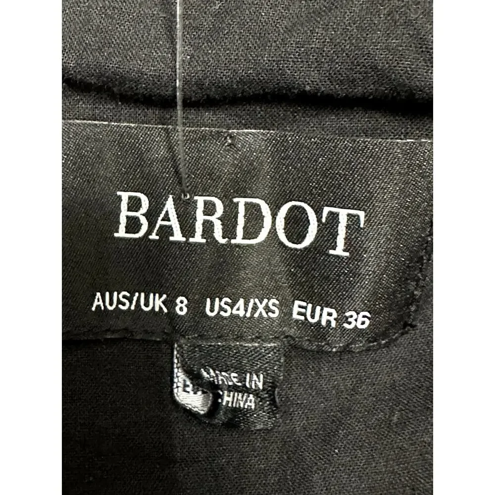 Bardot Mariah Babydoll Dress Long Sleeves Swiss Dot Lace Detailing Black XS NWOT - Picture 8 of 9